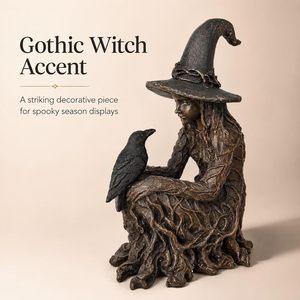 Artisanat en résine fait main sur mesure, vente en gros, œuvres d'art gothiques, sorcière et corbeau, ornements décoratifs pour la maison et le bureau - Product Image 3