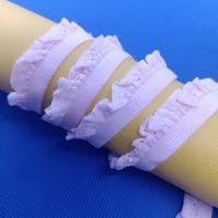 Bande élastique en nylon ajouré, tissage simple, pour vêtements, coiffure, DIY, fait main, teignable, toutes les couleurs macaron, 3707/1.5