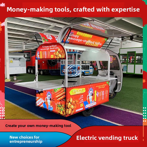 Premium Open Frame <b>Electric</b> Food Tricycle Stainless Kitchen Structure 200 Unit Load Street Fast Food Business Cart - Product Image 2