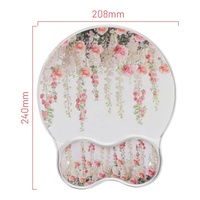 Tapis de souris en gel de silicone transparent avec repose-poignet 240x208mm, impression UV, logo personnalisé, design Kawaii en cristal, pour bureau et maison