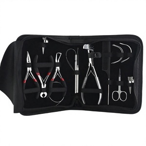 Premium Weft Hair Extension Tool Kit with <b>Tape</b> In Weft Pressing Tool, Pulling Hook, Keratin Bond Cutter Plier and Hair Parting - Product Image 1