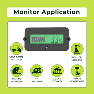 Coulómetro de Batería Económico EJ-FG05, Monitor de Capacidad LCD de 12V 48V para Inversor Solar Fuera de Red, RV y Embarcaciones, Energía DIY - Product Image 3