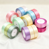 Nastro in Raso Blu Hanfan 25mm X 22 Metri, Nastri in Tessuto Solido, Consegna Campione in 7 Giorni, per Confezioni Regalo, Bouquet di Fiori, Artigianato