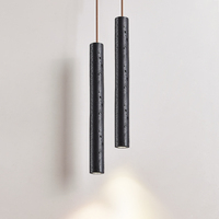 Luminaire suspendu LED vintage rétro en forme de cylindre long, style Black Hole Stone, pour hôtel, restaurant, chambre à coucher, garantie 2 ans
