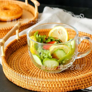 Rattan Round <b>Tray</b> With Handles For Fruit Bread Storage <b>Basket</b> 30cm - Product Image 3