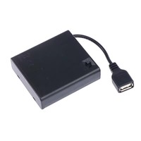 Boîte à piles USB 4 x AA pour bandes lumineuses LED 5V, mini alimentation USB