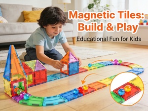 ชุดตัวต่อแม่เหล็ก STEM แบบรางลูกแก้ว 45/69/105/158/200 ชิ้น ตัวเลือกหลากหลาย ของเล่นเสริมพัฒนาการเด็ก ของขวัญสำหรับเด็ก - Product Image 2