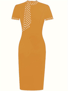 <span class=keywords><strong>Abito</strong></span> aderente a <span class=keywords><strong>pois</strong></span> elegante con fiocco da donna <span class=keywords><strong>abito</strong></span> lungo Custom OEM ODM estate ultimo Design elegante - Product Image 5