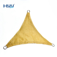 Voiles d'ombrage triangulaires beiges pour patios, auvent extérieur en HDPE avec bloc UV pour jardin, pelouse et jardin et toutes activités de plein air