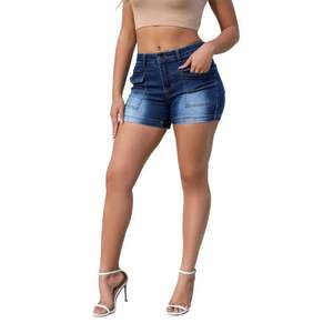 <span class=keywords><strong>Pantaloncini</strong></span> in Denim con Logo Hot Pants estivi Casual con orlo stretto 2025 i produttori individuano vita alta taglio dritto da <span class=keywords><strong>donna</strong></span> - Product Image 2