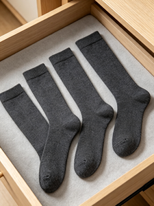 Vente en gros de chaussettes <span class=keywords><strong>pour</strong></span> enfants en <span class=keywords><strong>coton</strong></span> <span class=keywords><strong>100</strong></span>% - 4 paires - Tricotées - ODM - Taille 27 30 - Anthracite - Product Image 3