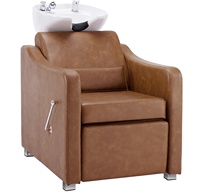 Chaise-lit de lavage de cheveux de salon moderne avec bol