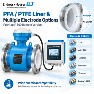 เครื่องวัดอัตราการไหลแบบรีโมท Endress+Hauser Promag P 500 5P2B สแตนเลสสตีล ความแม่นยำ +/-0.5% รองรับ WLAN 4 IO สำหรับการใช้งานที่มีความดันสูง - Product Image 2