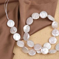 Perles d'eau douce naturelles baroques en forme de bouton, 15-16 mm, forte luminosité, pour la fabrication de bijoux DIY, vente en gros