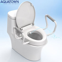 Siège de toilette surélevé avec poignées, bidet à lavage avant et arrière, buse autonettoyante, rehausseur, fourniture d'usine OEM