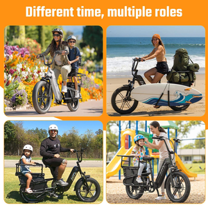 Vélo <span class=keywords><strong>cargo</strong></span> électrique familial en stock UE, 48V, avec siège enfant, couple élevé, cadre basse monture - Product Image 6