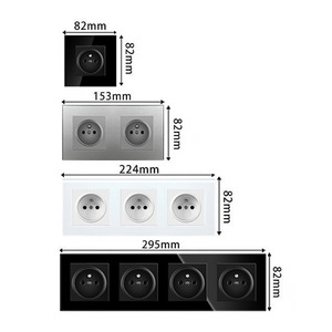 French Wall <b>Socket</b> 82mm Tempered Glass Panel 16A 250V Round Base Box Home Use - Product Image 4