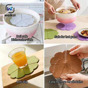 Posavasos Redondo de Silicona y Salvamanteles con Diseño de Trébol de 5 Hojas, Envío Rápido, Apto para Lavavajillas, Accesorios de Silicona para Bar y Cocina - Product Image 2