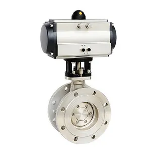 OEM/ODM pneumatic butterfly valve intelligent control valve with pneumatic double or single acting actuator