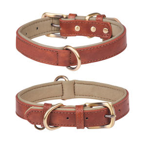 Großhandel Custom ize Leder Haustier Hunde halsband Design Verstellbares Haustier Halsband für Hunde Katzen Outdoor Hund Katze Leine und Halsband Set - Product Image 6