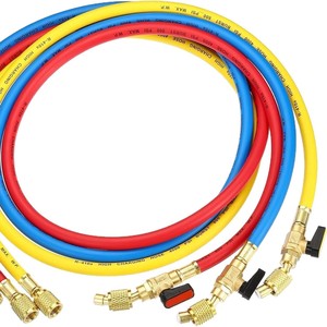 Manguera de Carga de Refrigerante de Tres Colores R410a, Válvula de Bola de Latón de 800 Psi Máx. para Reparación de Aire Acondicionado y Aire Acondicionado de Automóviles - Product Image 4
