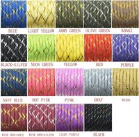 Cordon de parachute multifonction en nylon à 7 brins, 550 lb, or et argent, 100 pieds, 19 couleurs, 4 mm, paracorde 550 pour le camping