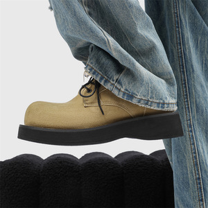 Bottes Martin Derby tendance de haute qualité pour hommes, style britannique, rehaussantes, décontractées, à bout large, pour le quotidien - Product Image 6