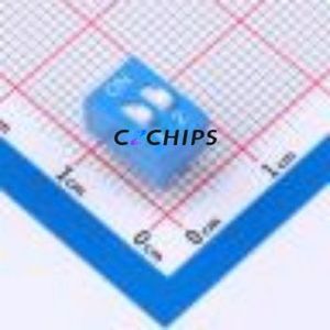 DS-02BP DIP Switch Through hole Component (THT) Switch ( Number of Switch Sections: 2 )( Lead Spacing: 2.54mm )( Color: Blue ) - Product Image 1