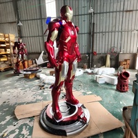 Sculpture en résine de héros blindé grandeur nature 1:1 MK7 avec éclairage LED, peinte à la main, décoration artistique pour la maison