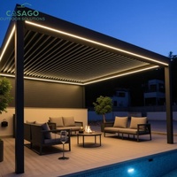 Pergola bioclimatique motorisée avec structure en aluminium, lames résistantes au soleil, commande à distance, idéale pour un usage résidentiel et commercial