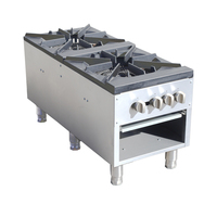 Cuisinière à gaz commerciale à brûleur simple/double, propane/gaz naturel, en acier inoxydable, 80 000 BTU, avec armoire pour restaurant et école