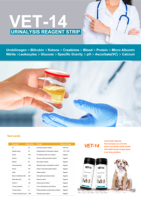 Bandelettes réactives vétérinaires 14 paramètres pour l'urine des chiens et des chats, bandelettes de test rapide pour l'urine des animaux de compagnie, 100 bandelettes