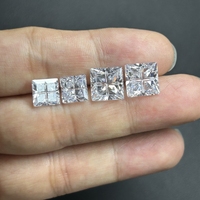 HQ GEMS Gros Carré Coupe CZ Pierre Croix Gemme Blanc Zircone Cubique