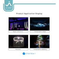 Écran de projection transparent en maille holographique 3D surdimensionné de 4,9 m, sans couture, Holo-Gauze pour la publicité et les spectacles en direct