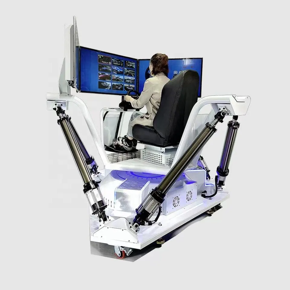 Simulatore di corse automobilistiche VR a 360 gradi 3 schermo 6 DOF gioco di guida per auto da corsa virtuale con CE RoHS in vendita