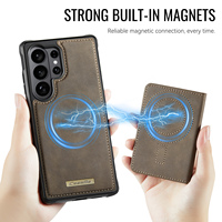 Étui pour téléphone Samsung S26 Ultra avec chargement sans fil, support magnétique pour cartes, en similicuir, compatible Galaxy S25 Plus S24 S23 S22 A16 A17 A56