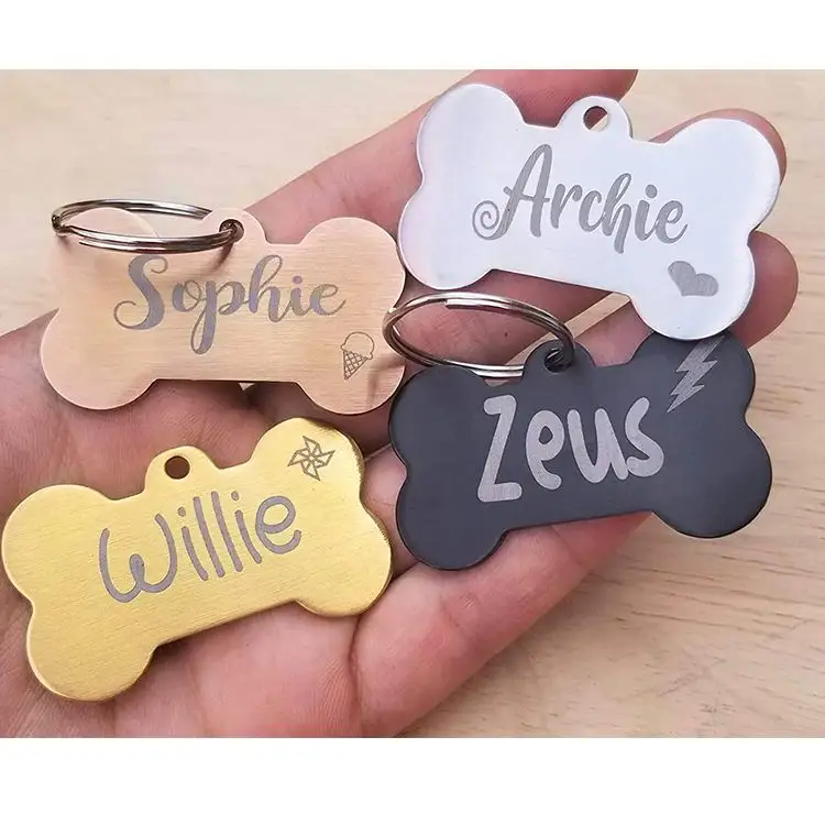 Cat pet name metal stainless steel/zinc alloy blank necklace id sublimation custom dog tag