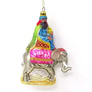 Guangzhou factory wholesale christmas ornament funny king riding elephant decoration