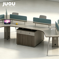 Bureau de travail moderne pour 12 personnes avec cloison de séparation, poste informatique et table en placage mélaminé pour station de travail