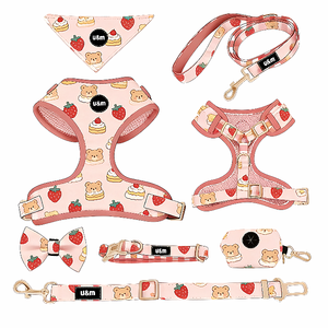 Nuevo Diseño <span class=keywords><strong>2026</strong></span>, Correa y Collar para Perros con Logotipo Personalizado de Lujo, Diseño Impreso, Arnés de Neopreno para Perros, Sin Tirones, Venta al Por Mayor - Product Image 1