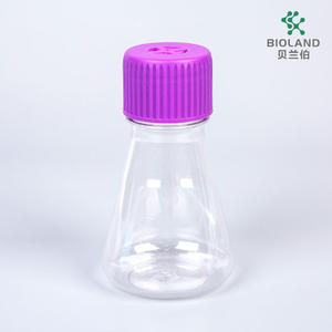 Bioland Fiole Erlenmeyer conique stérile jetable 500 ml en PETG avec bouchon à <span class=keywords><strong>membrane</strong></span> filtrante PTFE Suspension OEM ISO13485 ISO9001 - Product Image 2