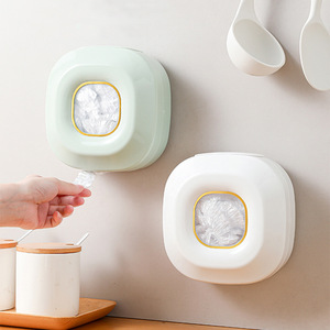 Wall Mounted <b>Plastic</b> <b>Wrap</b> Storage Box Kitchen Food Bag Organizer Bathroom Shower Cap Holder Living Room Shoe Cover Box - Product Image 1