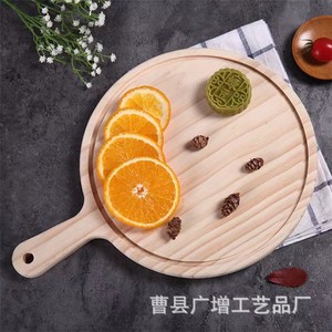 Bandeja de Servir Redonda de Madera con Asa, Madera Maciza para Uso en Restaurantes, Shandong GZ 308 - Product Image 1