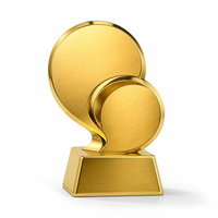 Trophée Figurine en Or Poli Écologique avec Design Arbre en Cristal et Globe, Impression UV, Récompense Métallique pour Cérémonie de Remise des Prix