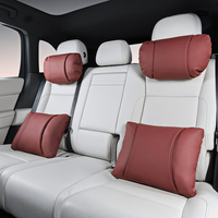 Appuie-tête de voiture ergonomique respirant en cuir PU Nappa haut de gamme universel, rembourré et doux, avec soutien lombaire pour voyage