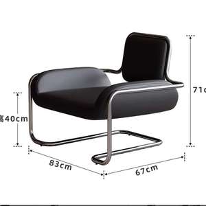 Moderne Vintage Bauhaus-Stil Edelstahl Lounge Chair Licht Luxus Asymmetric Convex Einzelzimmer Esszimmer Wohn möbel - Product Image 3