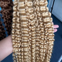 DiLuxe Hair Cheveux humains vierges brésiliens, ondulés profonds, à fibres plus épaisses, non traités, en vrac, 16"-24", trame simple, prix de gros
