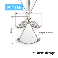 Ornement de Noël en forme d'aile d'ange vierge pour sublimation, en alliage de zinc, à suspendre, personnalisable avec photo et logo par transfert thermique, vente en gros Prosub