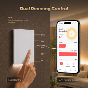 Interruptor de Atenuación Moes Star Feather Tuya Zigbee, Cristal AG, Atenuación del 1%-100%, 440W, Compatible con <span class=keywords><strong>Alexa</strong></span> y Google Home - Product Image 3