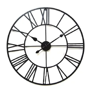 Drop Shipping Azan Clock grande 80cm Retro ferro da colorare manuale decorativo Azan orologio da parete orologio da parete romano per la decorazione della parete